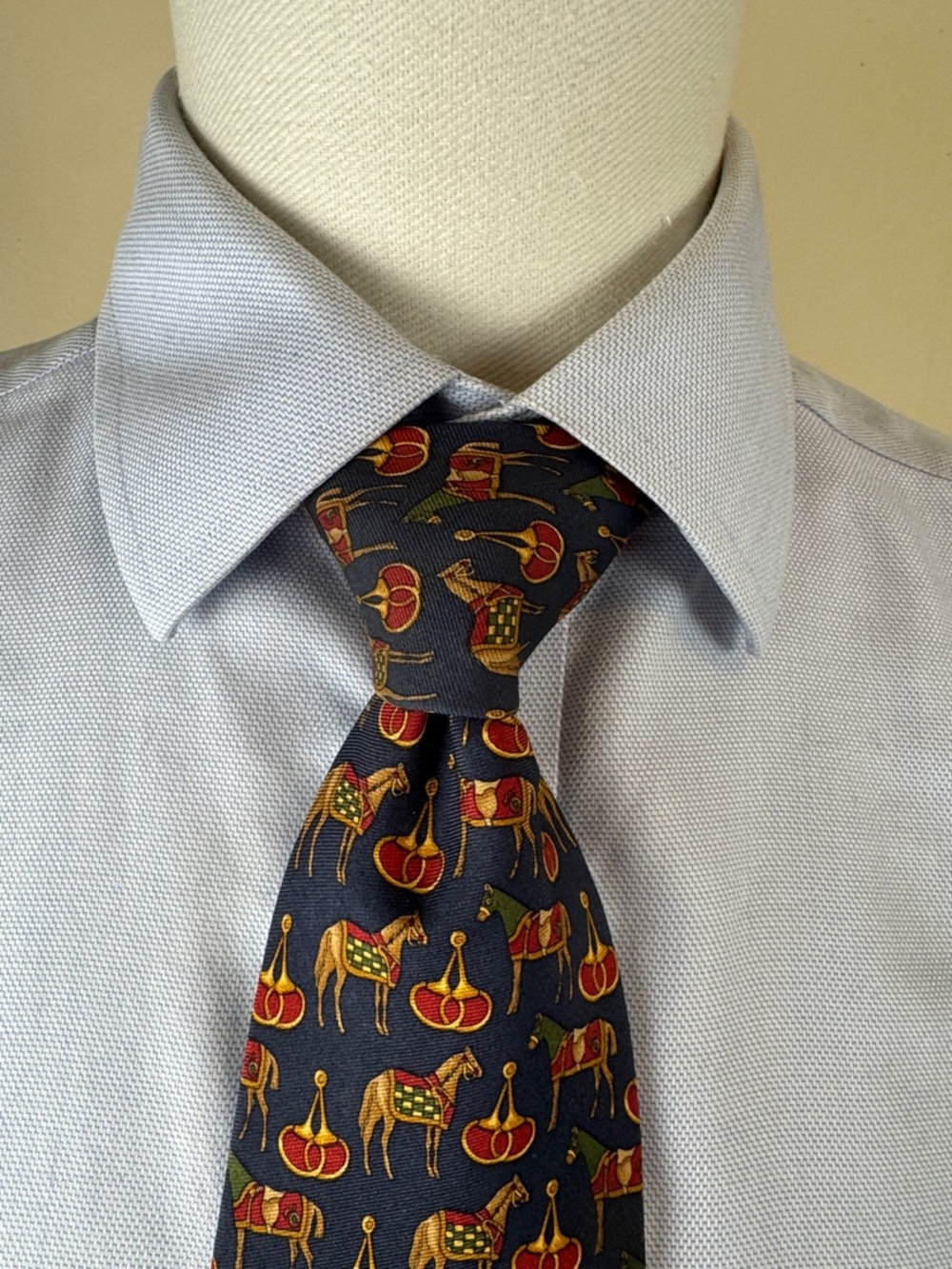 Brooks Brothers Men’s Necktie Horse Racing 100% Silk Made in USA EUC